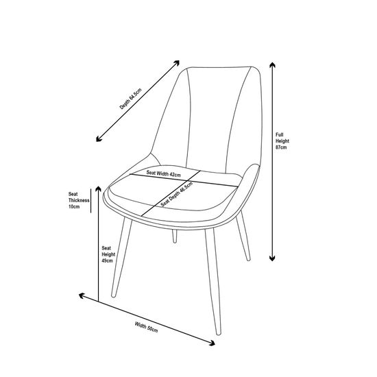 Darwin Cream Fabric Dining Chair with Black Legs